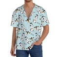thumbnail image 1 of Balery Milk Bottles And Cow Head Camisa Casual de Manga Corta con Botones para Hombre, Texturizada, Estilo Cubano, para Playa, Verano-3X-Large, 1 of 5