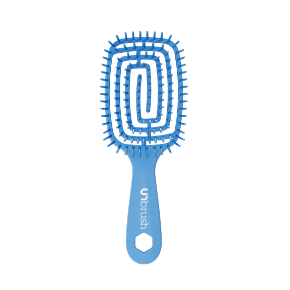 FHI Heat UNbrush Flex Detangling Brush, Pain-Free Brushing on All Wet or Dry Hair Types, Blue, 8"