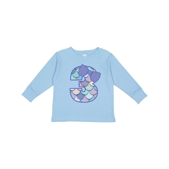 Inktastic 3rd Birthday Mermaid 3 Year Old Girl Girls Long Sleeve Toddler T-Shirt