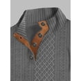 thumbnail image 4 of SUNSIOM Men's Fall Henley Sweater Patchwork Button Down Long Sleeve Knitwear Loose Fitting Pullover, 4 of 6
