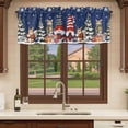 thumbnail image 6 of Blue Christmas Curtain Valances for Windows, Kitchen Valance Window Treatments Panel 2 Pack, Gnomes Cat Squirrel Pine Tree Winter Snowy Rod Pocket Short Curtains for Bathroom Bedroom 54 x 18 Inch, 6 of 8