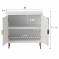 thumbnail image 3 of COZAYH Modern Storage, Contemporary Accent Cabinet with Doors, Retro-Inspired Raised Diamond Motif, White, 3 of 8