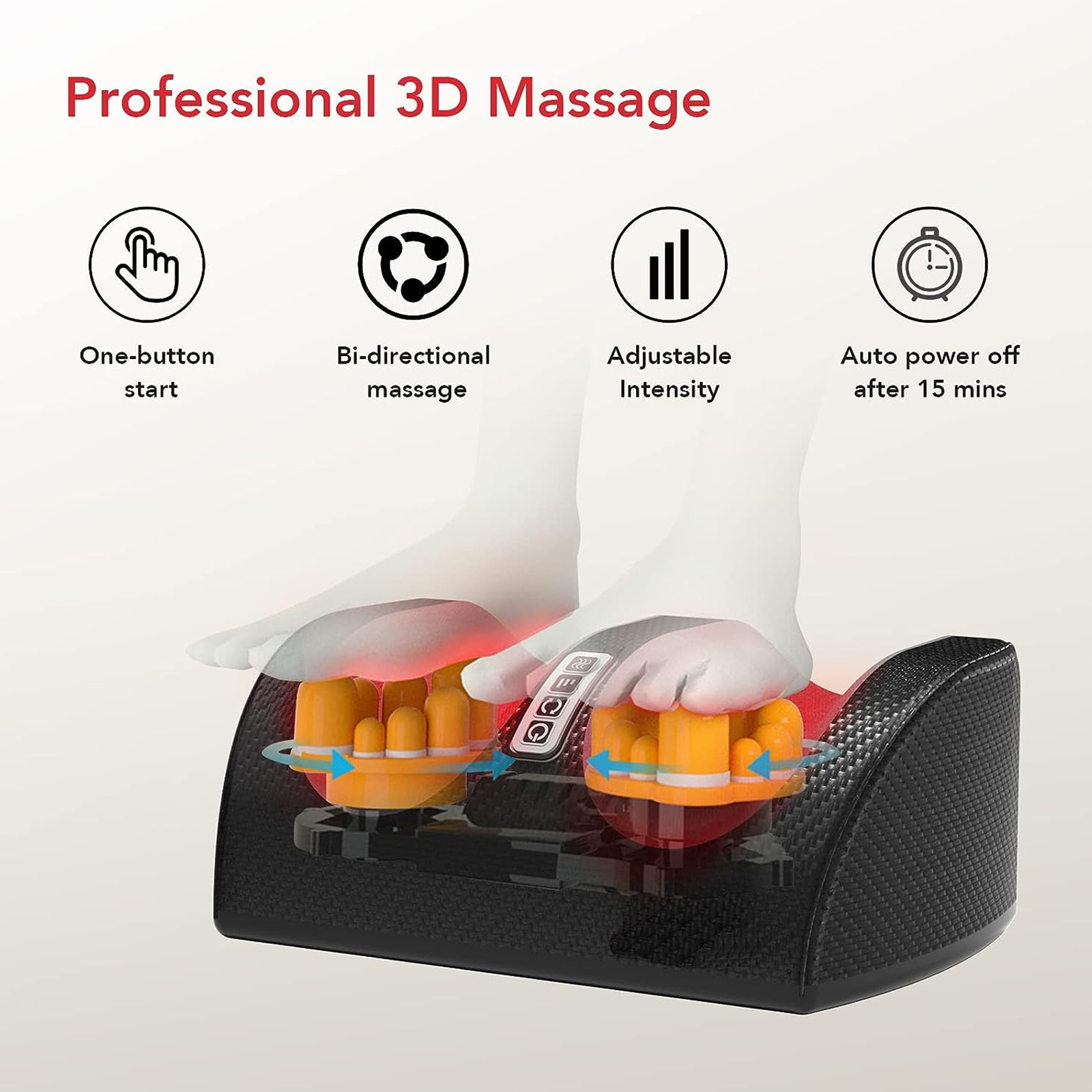 OhhGo Foot Massager Machine Massage for Feet, Chronic Nerve Pain Therapy Spa Gift Deep Kneading Rolling Massage for Leg Calf Ankle, Electric Shiatsu Foot Massager