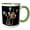 Green/White, variant on 3drose, Funny Sloth in Tree Full of Skulls Animal Satire Goth, 15oz Mug