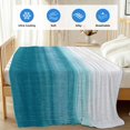 thumbnail image 4 of Turquoise White Ombre Cooling Blanket,Lightweight Breathable Summer Throw Blanket with Double Sided Cold Effect,Modern Country Abstract Stripes Picnic Blankets Bed Sheet for Hot Sleepers 40"x60", 4 of 8