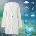 thumbnail image 7 of Tiqkatyck Trench Coat Rain Jacket Womens Breathable Large Sizes Black Softshell Jacket Outdoor Transition Lightweight Jacket with Hood for Spring Fall Hik Clearance Long Sleeve Tops White M, 7 of 7