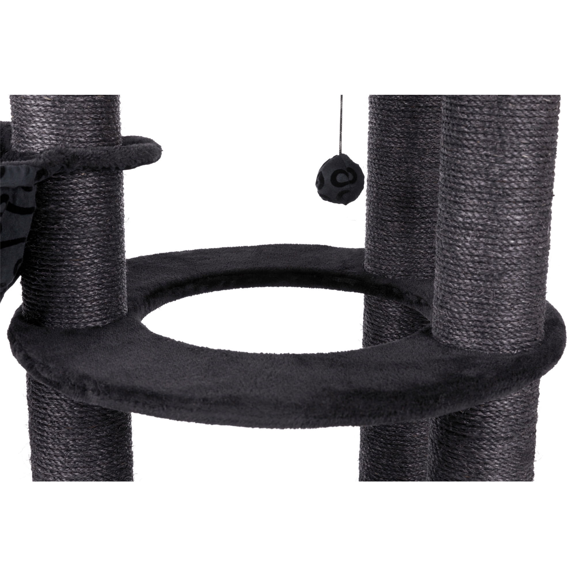 TRIXIE Filippo 4-Level 45" Cat Tree, Sisal Scratching Post, Plush Condo-Hammock, Dk Gray