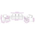 thumbnail image 4 of vidaXL 3 Piece Sofa Set Black Fabric, 4 of 5