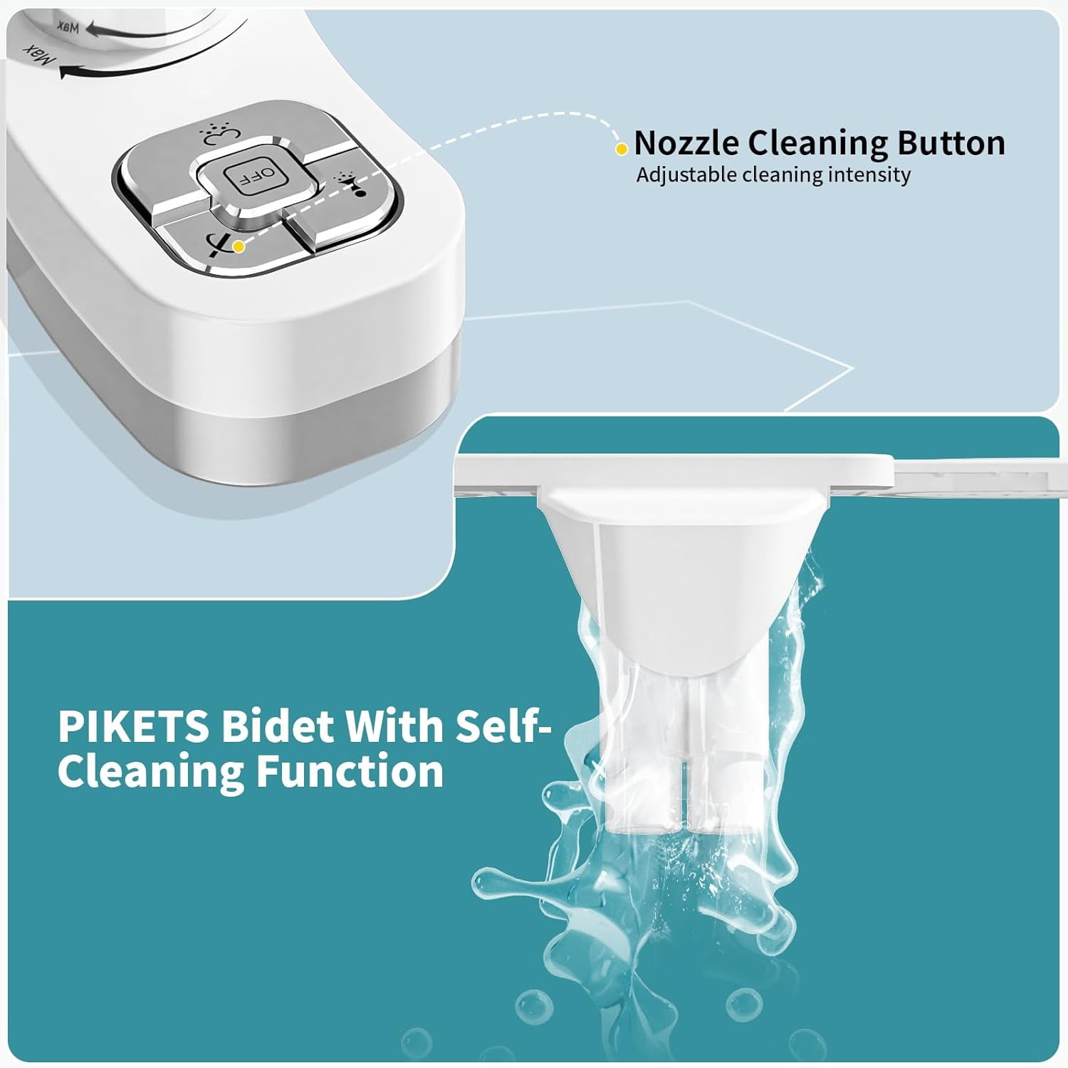 SAMODRA Non-Electric Bidet - Self Cleaning Dual Nozzle Bidet Attachment with Independent Adjustable Water Pressure (Chrome Silver)