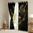 thumbnail image 3 of Castle Fairy Flying Butterflies Black Out Curtains for Boys Girls Teenagers,Black Golden Curtains Pack Of 2 (42X63 Each),Bling Glitter Bedroom Curtains,Microfiber Bedroom Decor, 3 of 6