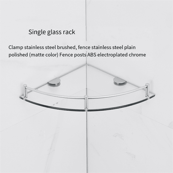 Bathroom Shelves, Glass Corner Shelf Triangle Wall Mounted ,Tempered for Storing Shower ywm58