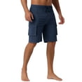 thumbnail image 5 of INSPIRE CHIC Men's Drawstring Waist Solid Color Side Pockets Lining Summer Board Shorts 32 Navy Blue, 5 of 6