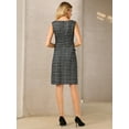 thumbnail image 5 of DARING DIVA Sleeveless Tweed Boat Neck Sheath Dress XL Black, 5 of 7