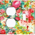 thumbnail image 4 of Metal Light Switch Plate Outlet Cover Colorful Rose Leaves Wallpaper ROS045, 4 of 13