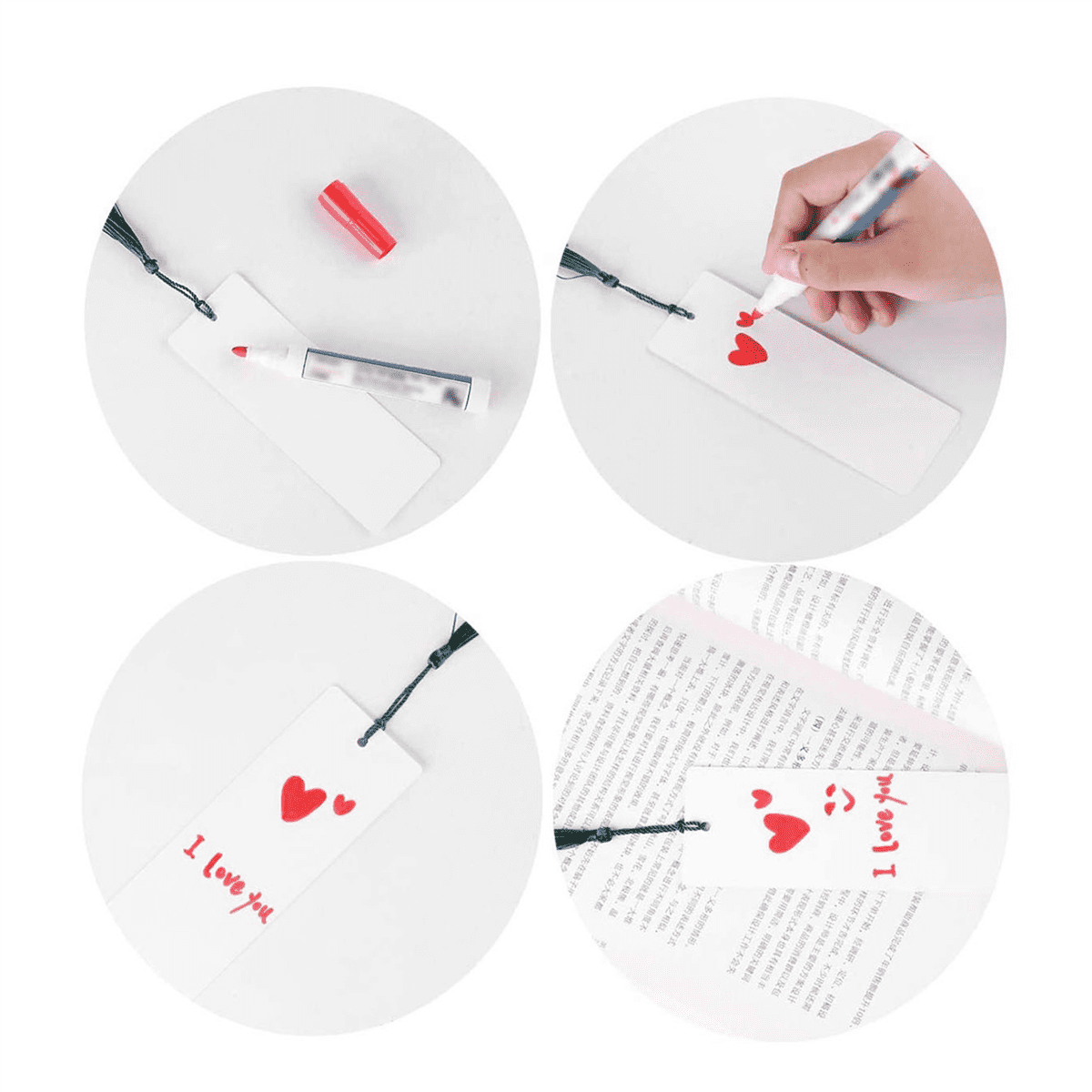 288 Pcs Paper Bookmarks Blank Cardstock Book Marks with Colorful Tassels for DIY Gifts Tags Make Your Own Bookmark