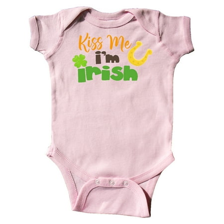 

Inktastic Saint Patrick s Day Kiss Me I m Irish Clovers Gift Baby Boy or Baby Girl Bodysuit