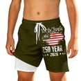 thumbnail image 3 of Swim Shorts Boys Boys Patriotic Print Swim Shorts Kids Youth Comfortable Beach Pool Swimwear Army Green 3-4 Years, 3 of 5