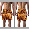 thumbnail image 3 of luoweisi Men's Beach Shorts Quick Dry Swim Trunks with Mesh Lining Thanksgiving Leaves 2XL, 3 of 5