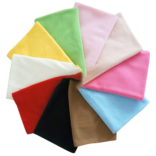 Minkissy 10PCS Simple Design Fleece Patchwork Material for Women Assorted Color Sewing