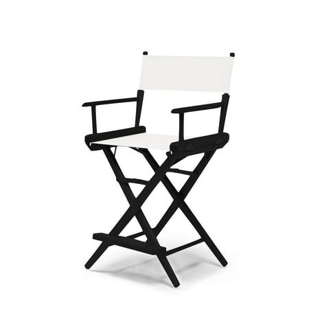 Balcony Chairs Online Telescope Casual World Famous Balcony Height Director Chair With Black Finish and White Fabric ()