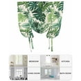 thumbnail image 6 of Green Palm Leaf Tie Up Curtains for Window, Thermal Insulated Balloon Shade Adjustable Rod Pocket Curtains Valance Panels for Kitchen Bathroom Cafe 42 x 63 Summer Leaves Watercolor, 6 of 6
