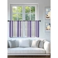 thumbnail image 4 of Sheer Curtains 54 Inch Length 2 Panels Set for Kitchen, Purple Grey Stripe Semi Sheer Curtains for Windows, Farmhouse Minimalist Striped Voile Window Treatments Rod Pocket Curtain, 4 of 7