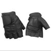 Redline Mens Perforated Fingerless Motorcycle Leather Gloves Black G-059PR (2XL)
