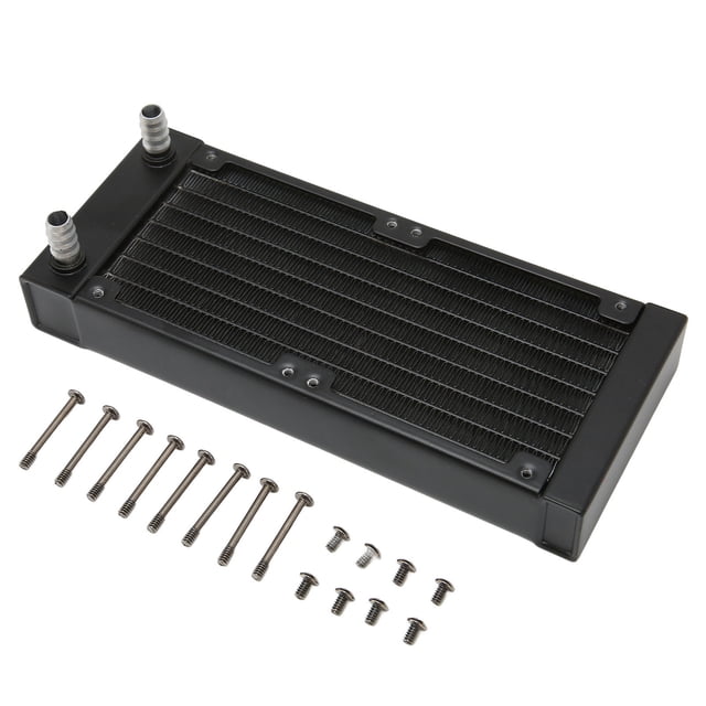 Refroidisseur d'Eau PC, Ventilateurs Doubles 80mm Robinet 9.5mm Robuste Durable Radiateur de Refroidissement à Eau avec Vis Sac pour Ordinateurs pour Drones pour Imprimantes