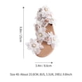 thumbnail image 2 of par de sandalias planas sin cordones con decoración tridimensional de perlas y girasoles para mujer, 2 of 6