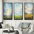 thumbnail image 1 of Designart "pasture Bold Horizon III" Landscape & Nature Framed Wall Art Set Of 3 - Green Meadow Frame Gallery Wall Set For Home Decor, 1 of 6