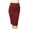 thumbnail image 1 of FashionOutfit Women's Solid Office High Waist Midi Pencil Skirt - Made in USA, 1 of 1