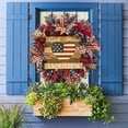thumbnail image 6 of HmNPlay 4th of July Wreath - Handmade Patriotic Memorial Day Front Door Decor, Reusable American Flag Wreath for Veterans Day, Summer Porch Decor with Vibrant All-Weather Flowers, 6 of 7