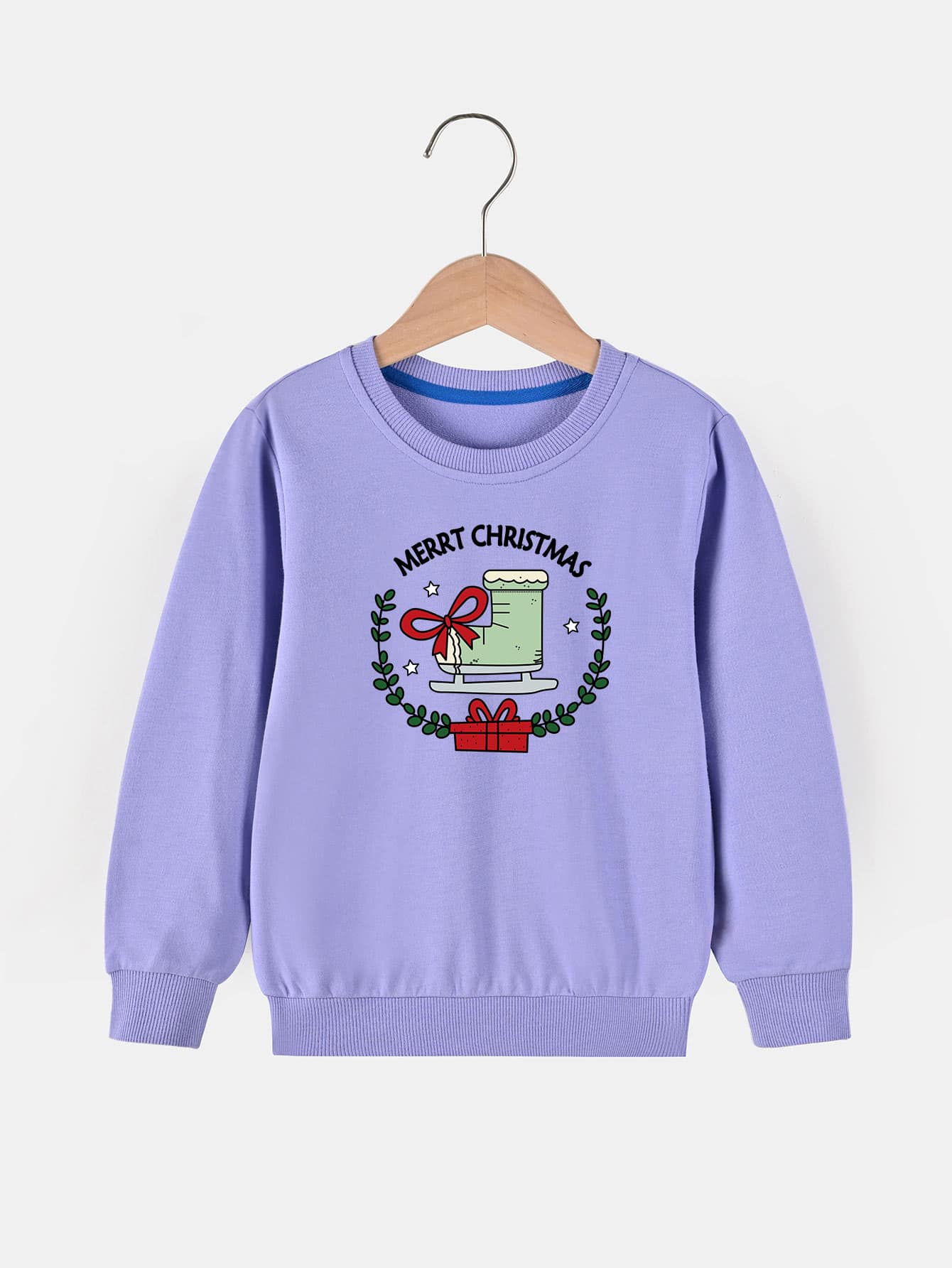 purple graphic sweater