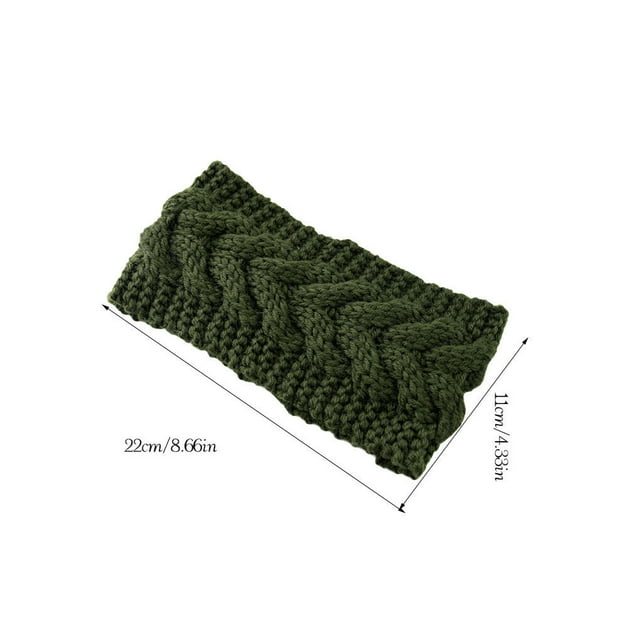 Bandeau d'Hiver pour Femmes, Élastique, Protège-Tête, Bandeau d'Hiver Chaud, Cache-Oreilles Épais pour Dames, Style Simple, Accessoires pour Cheveux pour Femmes, Vert Foncé
