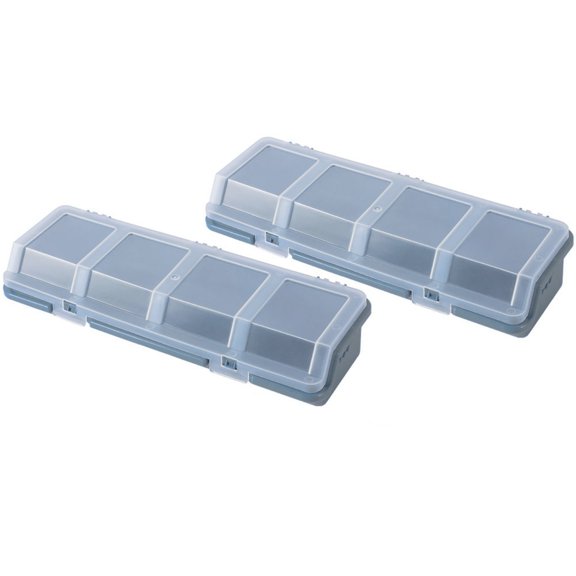 2Pcs Parts Storage Box Plastic Screw Organizer Box with 4 Compartment Storage