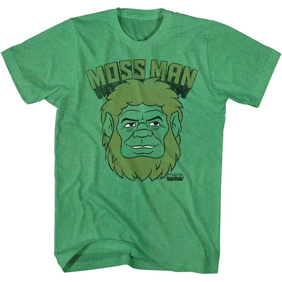 Masters of the Universe Moss Man Head Kelly Heather Adult T-Shirt