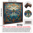 thumbnail image 3 of 2D Flat, Vibrant Dragonfly Stained Style Acrylic Window Hanging Decor - Retro Colorful Art with Intricate Dragonfly Floral Design, Lightweight Durable Acrylic for Home, Garden, Porch - Easy Wall-M, 3 of 9