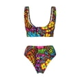 thumbnail image 2 of Honeii Butterfly Garden Print Women’s Bikini Set,Two Piece Swimsuit Bathing Suits,Stylish High Elasticity Swimwear for Beach and Pool, 2 of 4