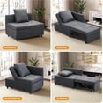 thumbnail image 3 of Sofa Bed Sleeper Chair, 4-in-1 Convertible Sofa Bed with Adjustable Backrest, Compact Design for Living Room, Apartments & Office (Dark Grey), 3 of 7