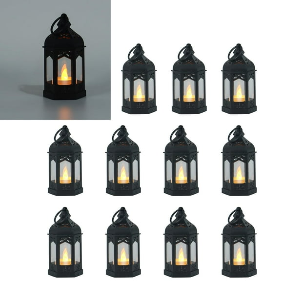 Farol Decorativo LLQ Mini 12 unidades con Vela LED a Pilas