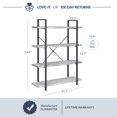 thumbnail image 2 of BELLEZE 4 Tier Modern Rustic Industrial Bookshelf - Hazel (Stone Grey), 2 of 7