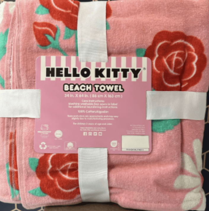 Sanrio Hello Kitty Floral Beach Towel