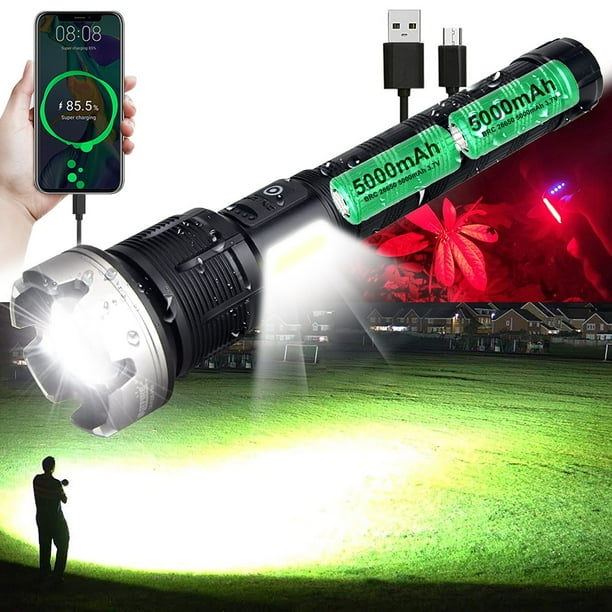 Rechargeable Flashlight High Lumens Zoomable Best Floodlight Spotlight