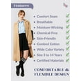 thumbnail image 6 of HUGH UGOLI Knee High Cotton Socks for Girls & Boys, Long Tube School Uniform Socks with Stripes, Soft & Comfortable, Black, 5-6 Years Old, 4 Pairs, 6 of 6