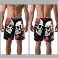 thumbnail image 3 of luoweisi Men's Beach Shorts Quick Dry Swim Trunks with Mesh Lining Couple Skulls XL, 3 of 5