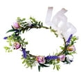 thumbnail image 2 of Safeglitz Women’s Flower Crown Headband – Ribbon Hair Wreath for Weddings, Proms & FestivalsForest makeup shooting hair ring wreath props 58451, 2 of 9