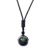 Necklace Obsidian Pendant Obsidian Stone Amulet 14mm