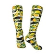 thumbnail image 4 of Daiia Sports Socks Orange and Lemon Printed Novelty Crew Socks for Men Women Knee High Socks Cotton Socks Soft & Breathable Support Unisex Socks, 4 of 9