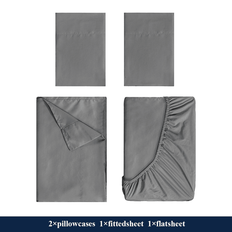 Z-HOM Full Size Microfiber Sheet Set, 4-Piece Dark Gray photo 2