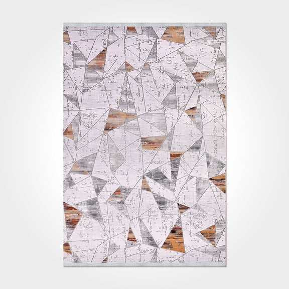 Samantha Grey Geometric Knitwear Acrylic Area Rugs for Living Room Jacquard Textured Modern Rugs Soft Geometric Rug for Bedroom Washable Rug Non-Slip Bohemian Carpet Perfect for Dining Room